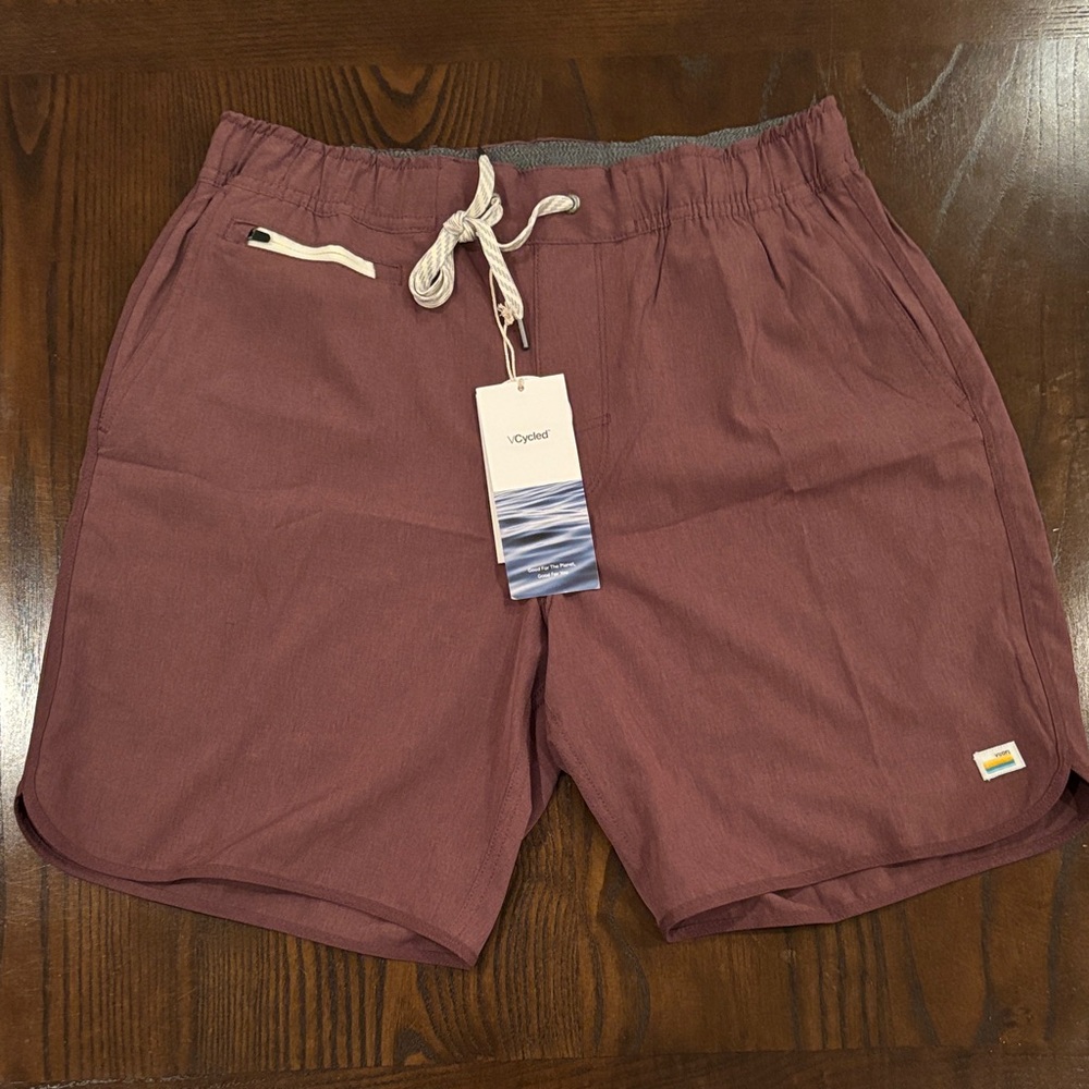 Vuori Banks Chestnut Linen Texture Shorts